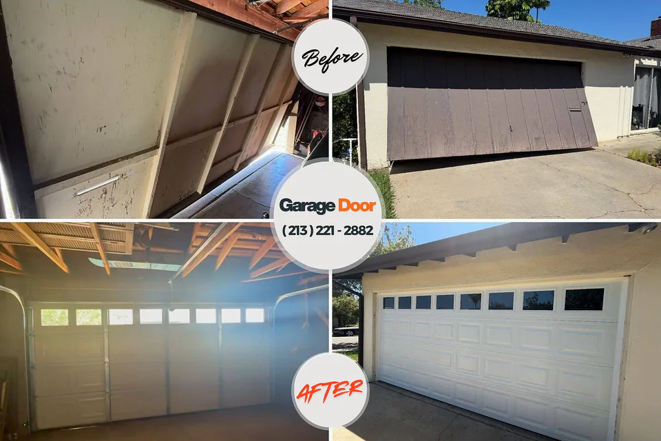 Before and after: garage door repair Mount Healthy Heights, OH